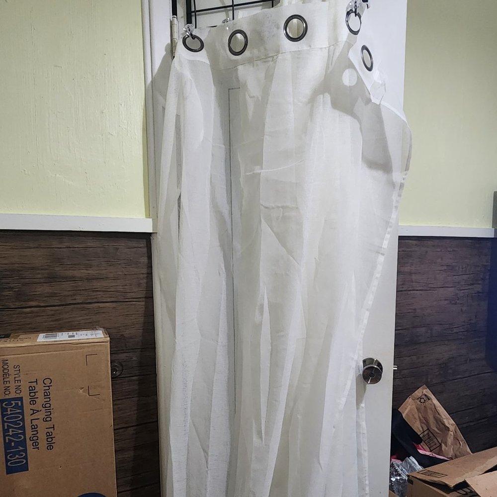 30 x 80 white curtains with gromets (4 panels)